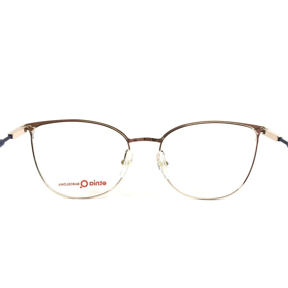 Etnia Barcelona Eyeglasses Frames AYA PGDB Pink Gold Dark Blue Cat Eye 54-17-140